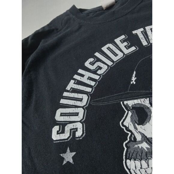 Gildan Ultra Cotton Black Southside True Graphic Long Sleeve Tee Men's Medium - Picture 5 of 12